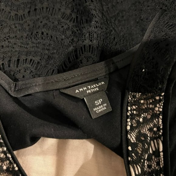 Ann Taylor Black & Tan Lace Tank Size Small Petite - Picture 10 of 10